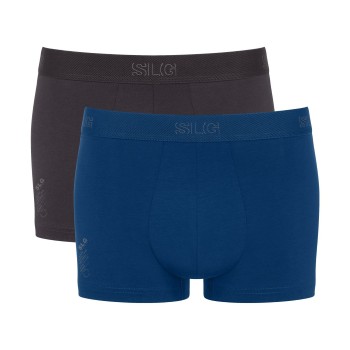 Sloggi 2P SLG Base Trunk Sort/Blå bomuld Medium Herre