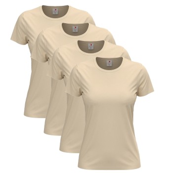 Stedman 4P Classic Women T-shirt Beige bomuld Large Dame