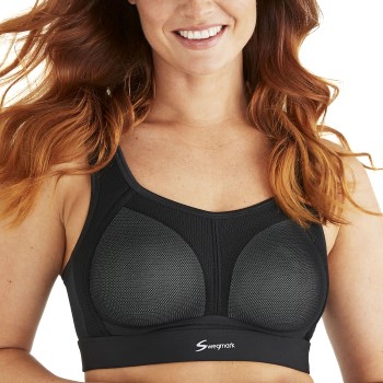 Swegmark BH Stability CoolMax Moulded Cup Sports Bra Sort E 75 Dame