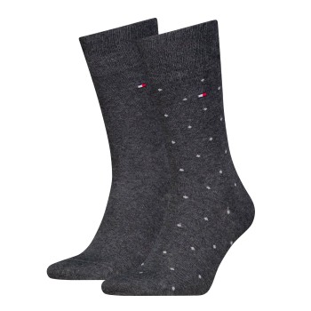 Tommy Hilfiger Strømper 2P Men Dot Socks Mørkgrå  Str 39/42 Herre