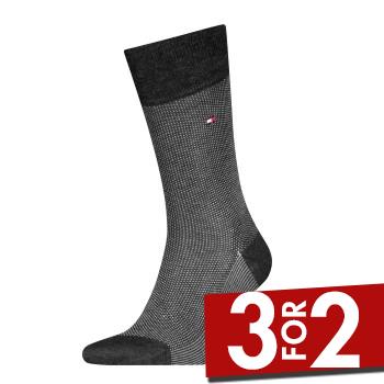 Tommy Hilfiger Strømper Men Premium Birdseye Socks Mørkgrå  Str 39/40 Herre