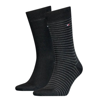 Tommy Hilfiger Strømper 2P Men Sock Stripe Sort Str 43/46 Herre
