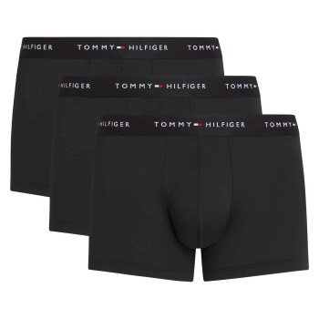 Tommy Hilfiger 3P Signature Logo Microfibre Trunk Sort polyester Small Herre