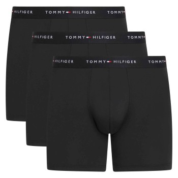 Tommy Hilfiger 3P Signature Microfibre Boxer Brief Sort polyester Large Herre