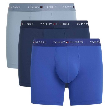Tommy Hilfiger 3P Signature Microfibre Boxer Brief Blå/Lyseblå polyester Small Herre