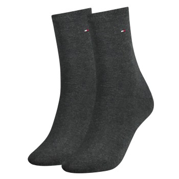 Tommy Hilfiger Strømper 2P Women Classic Casual Socks Antracit Str 35/38 Dame