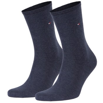 Tommy Hilfiger Strømper 2P Women Classic Casual Socks Blå Str 35/38 Dame