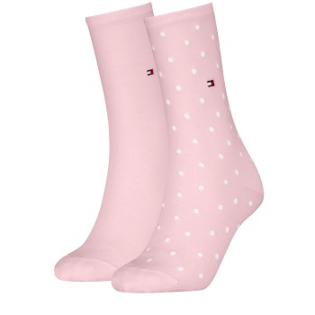 Tommy Hilfiger Strømper 2P Women Dot Sock Lyserosa Str 39/42 Dame