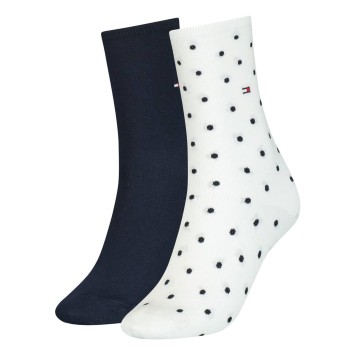 Tommy Hilfiger Strømper 2P Women Dot Sock Hvid Mønster Str 35/38 Dame