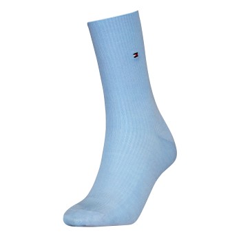 Tommy Hilfiger Strømper Women Premium Refined Rib Socks Lyseblå Str 39/42 Dame