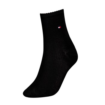 Tommy Hilfiger Strømper Women Premium Rib Short Socks Sort Str 39/42 Dame