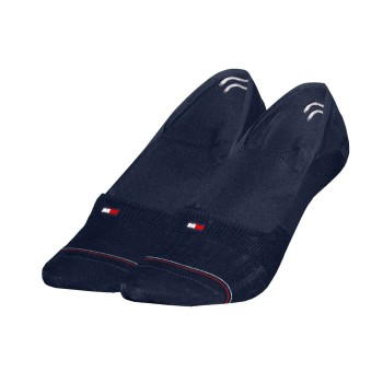 Tommy Hilfiger Strømper 2P Women Shine Footie Socks Marineblå Str 39/42 Dame