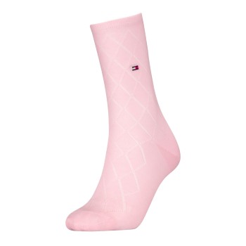 Tommy Hilfiger Tommy Hlfiger Women Premium Argyle Socks Strømper Lyserosa Str 35/38 Dame