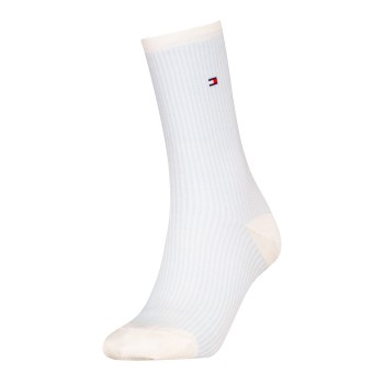 Tommy Hilfiger Tommy Hlfiger Women Premium Stripe Socks Strømper Hvid/Blå Str 35/38 Dame