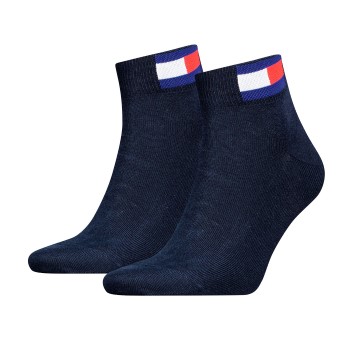 Tommy Hilfiger Tommy Men Uni Flag Quarter Sock Strømper 2P Marineblå Str 35/38