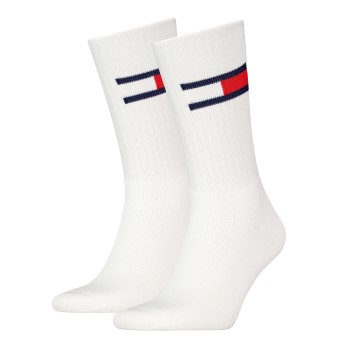 Tommy Hilfiger Tommy Men Uni TJ Flag Socks Strømper 2P Hvid Str 35/38