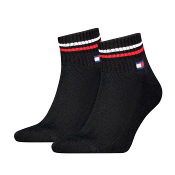 Tommy Hilfiger Tommy Men Uni TJ Iconic Quarter Socks Strømper 2P Sort Str 35/38