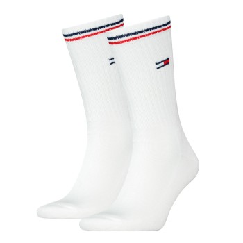 Tommy Hilfiger Tommy Uni TJ Iconic Crew Socks Strømper 2P Hvid Str 35/38