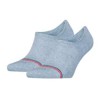 Tommy Hilfiger Tommy Uni TJ Iconic Footie Socks Strømper 2P Lyseblå bomuld Str 35/38