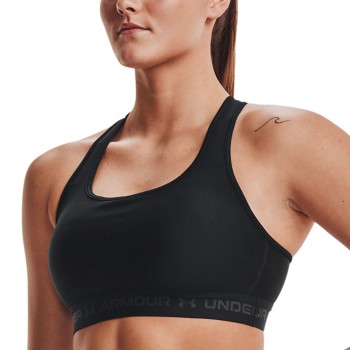 Under Armour BH Mid Crossback Sport Bra Sort polyester Medium Dame