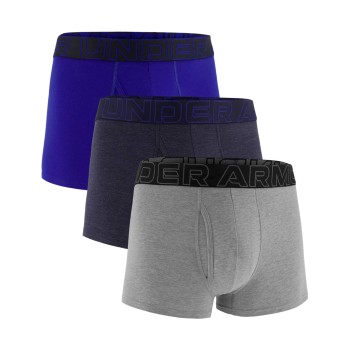 Under Armour 3P Performance Cotton Solid 3in Boxers Grå/Blå X-Large Herre