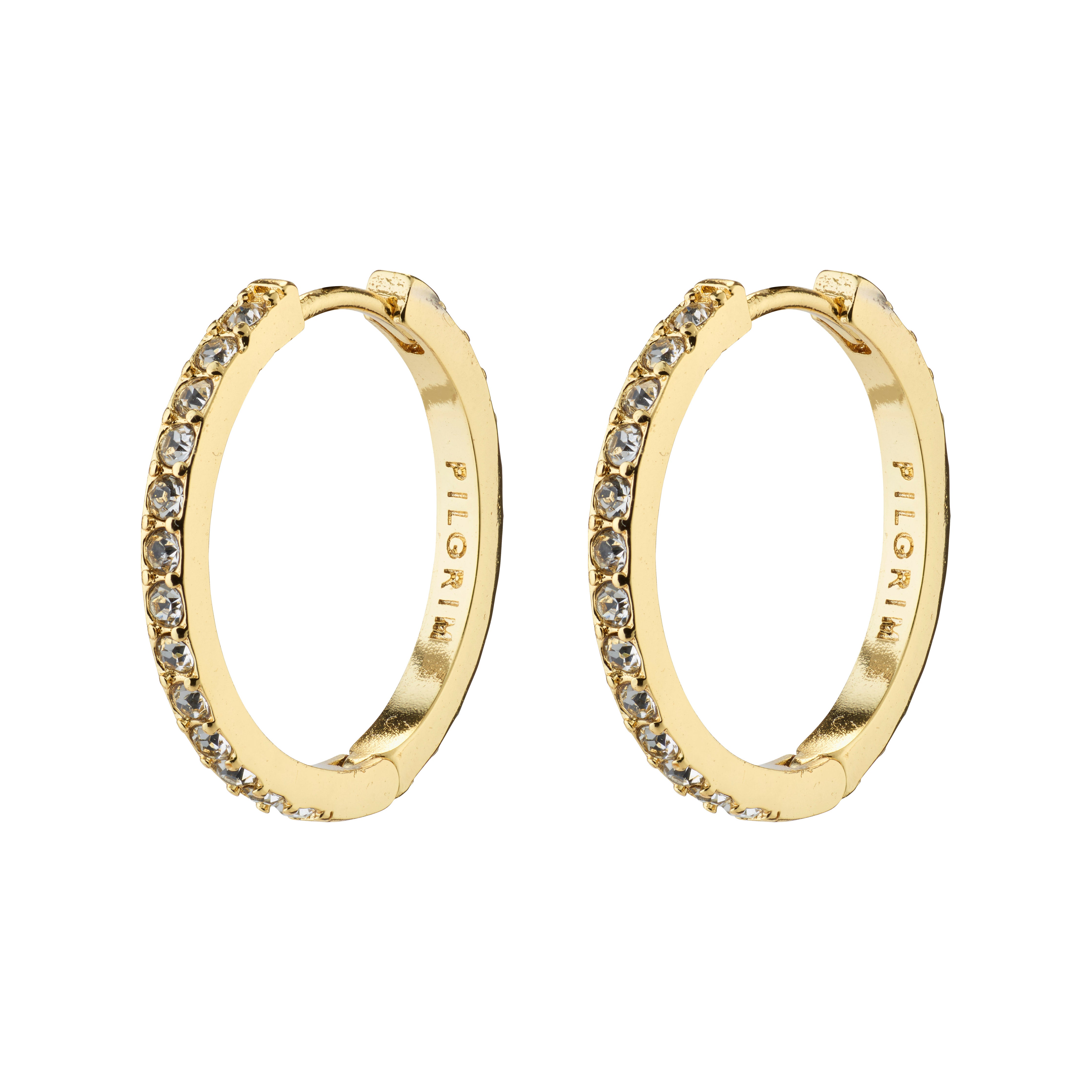 Pilgrim EBNA medium krystal hoops guldbelagt