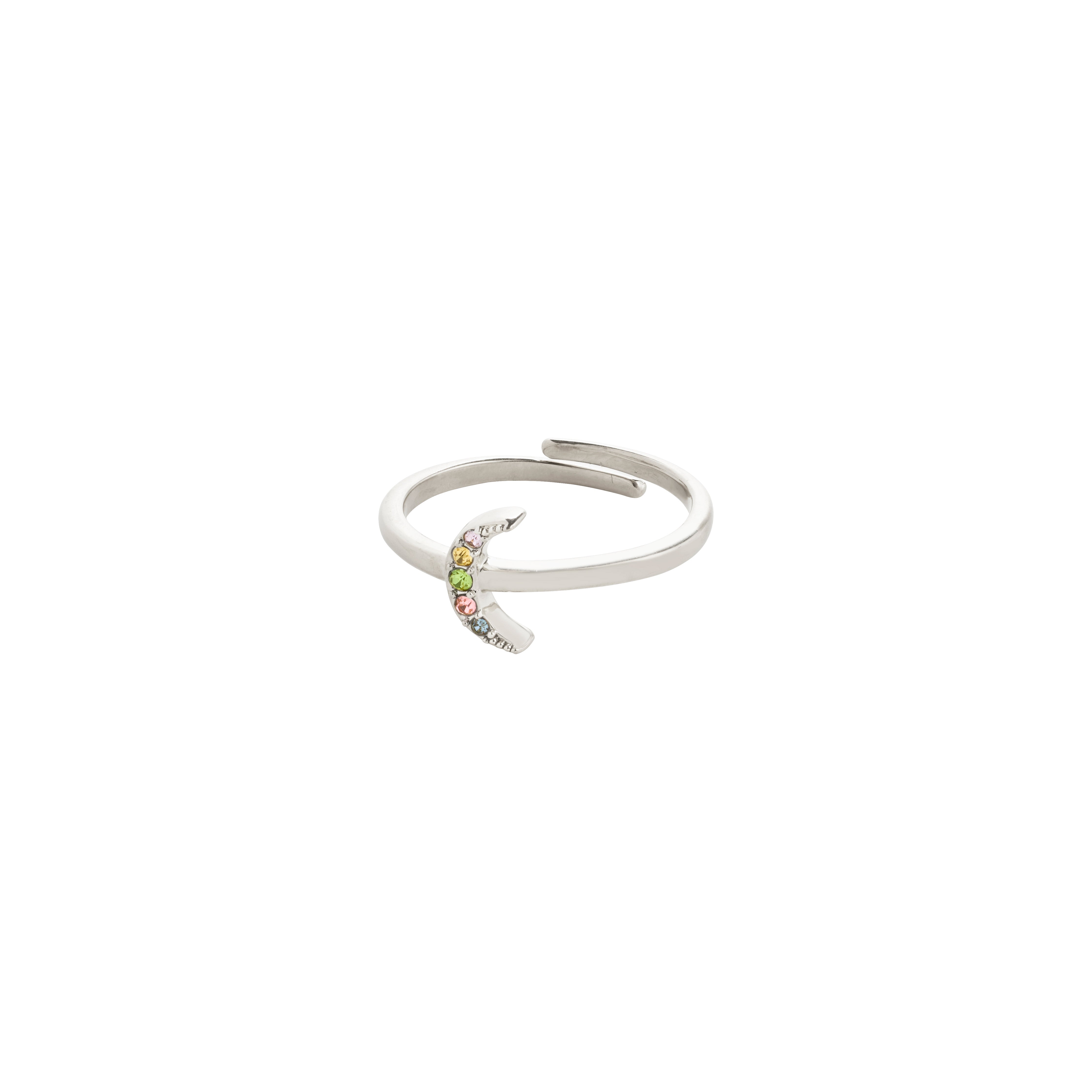 Pilgrim LULU måne stack ring sølvbelagt