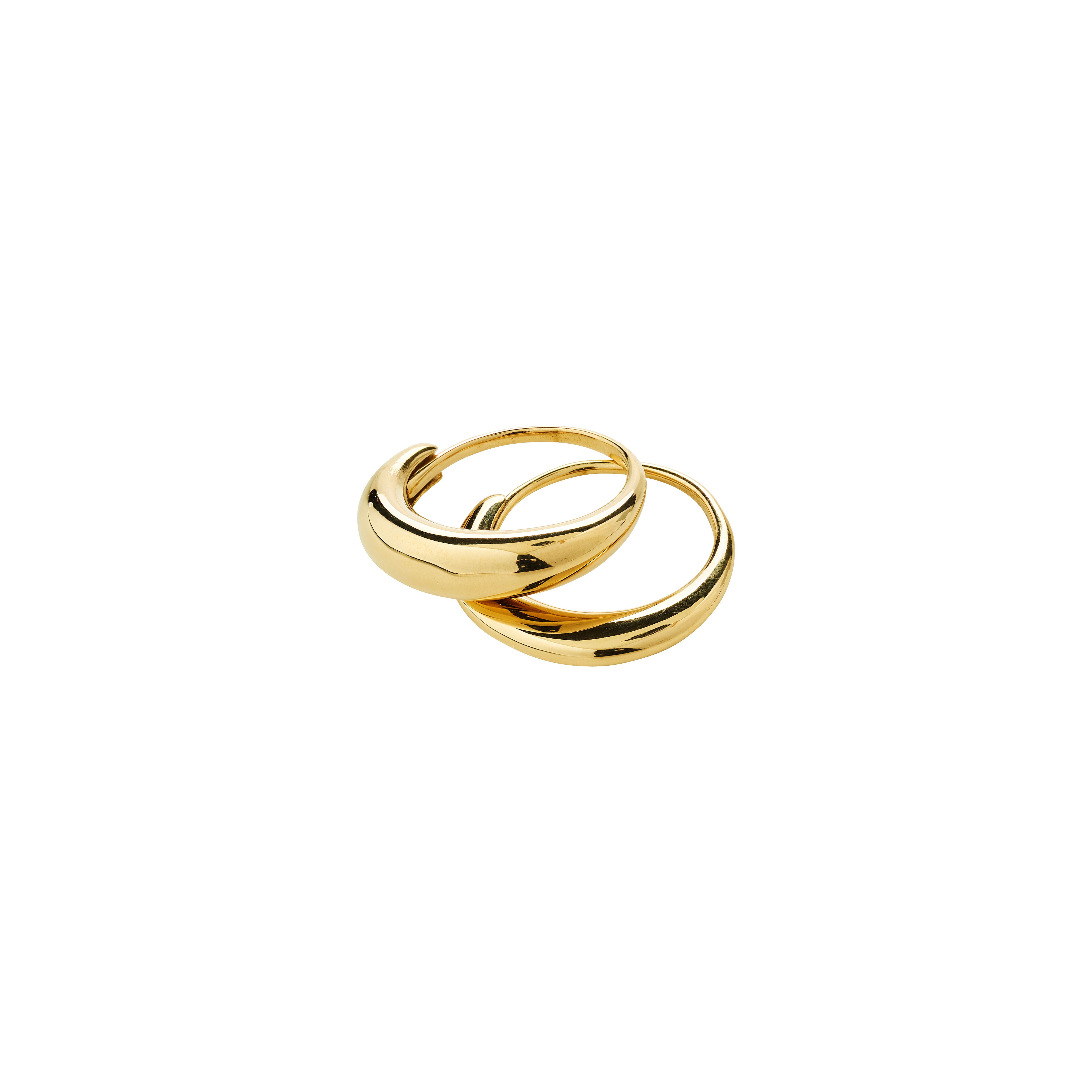 Pilgrim KAISYN ring, 2-i-ét sæt, guldbelagt