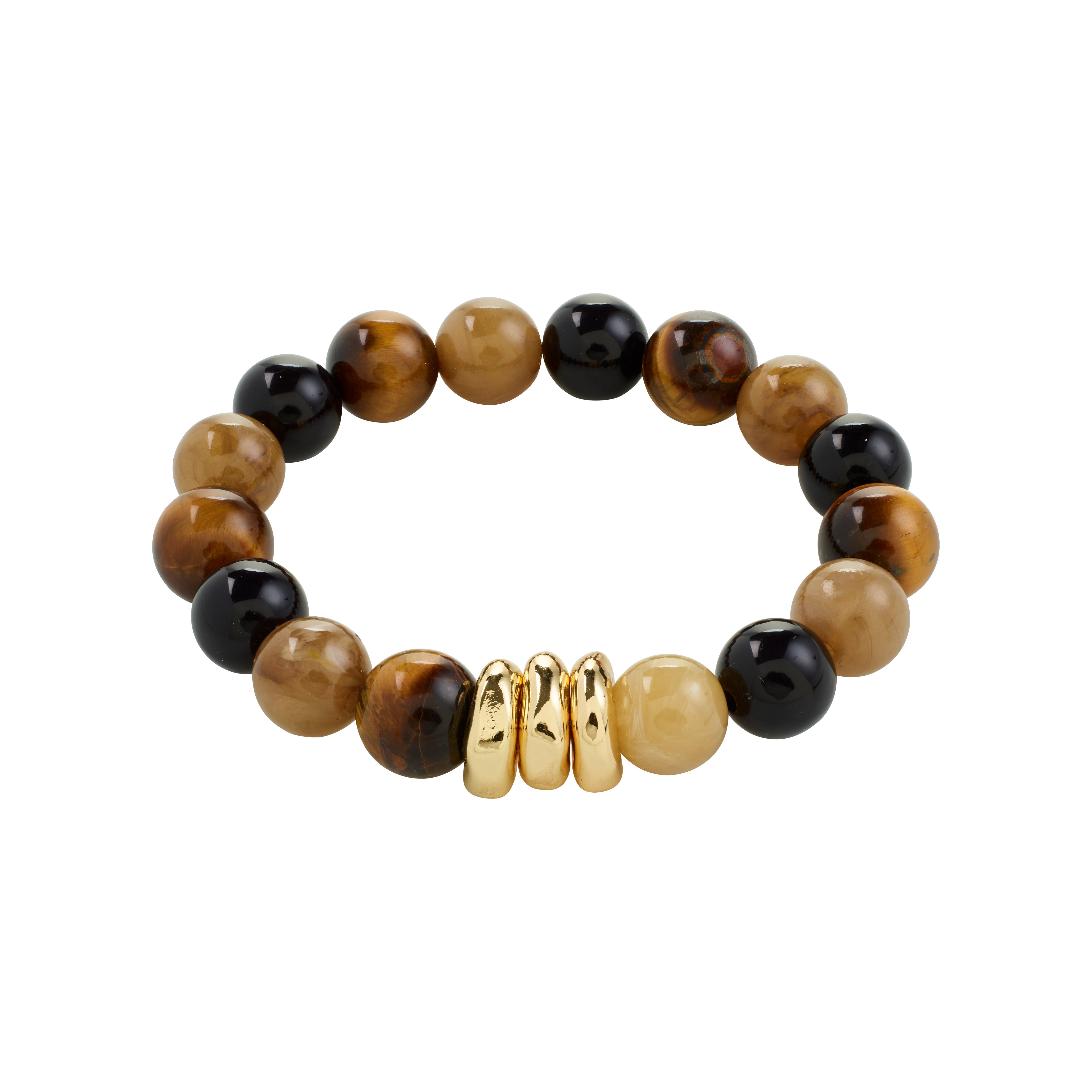 Pilgrim UNFOLD armbånd brun/guldbelagt