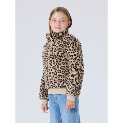 NAME IT Fake Fur Jakke Mila Humus Leo