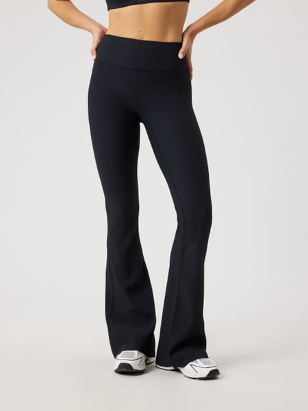 Björn Borg Studio Ribbed Flare Tights Tall Sort, XS