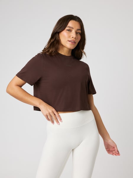 Björn Borg Studio Oversized Cropped T-shirt Brun, M