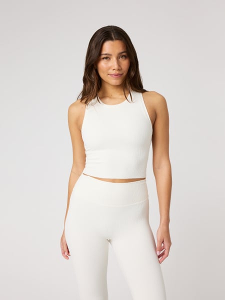 Björn Borg Studio Ribbed Cropped Tank Top Hvid, XS