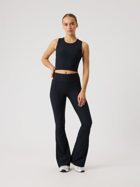 Björn Borg Studio Ribbed Flare Tights Regular Sort, XXL