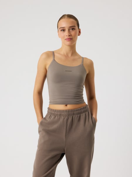Björn Borg Studio Soft Cropped Tank Top Brun, XXL