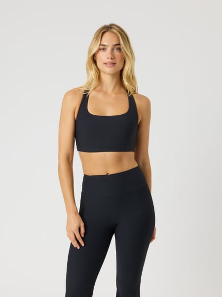 Björn Borg Studio Ribbed Racerback Bra Sort, XXL