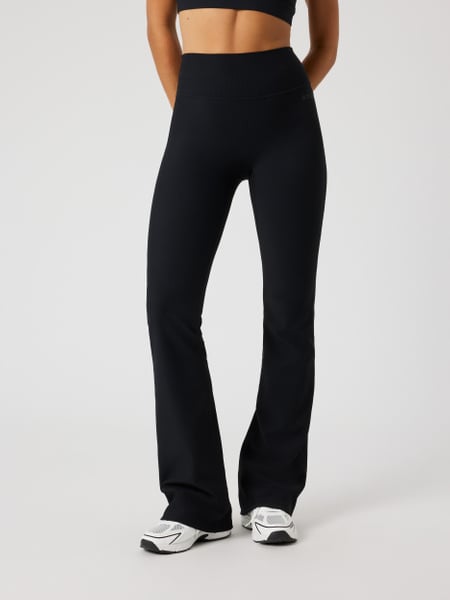Björn Borg Studio Premium Ribbed Flare Tights Sort, XL