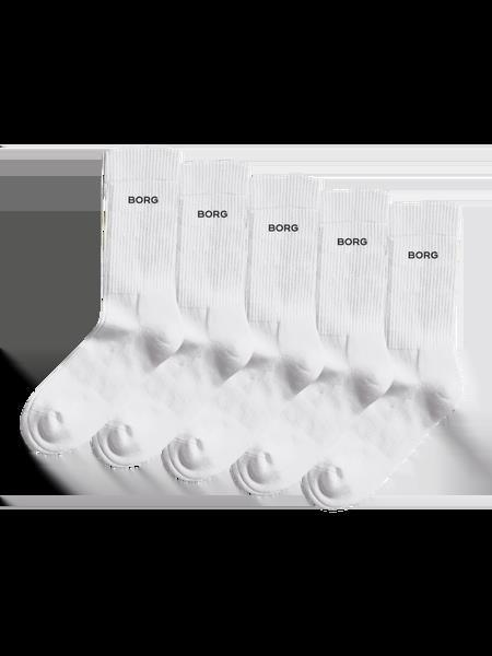 Björn Borg Essential Crew Socks 5-pack Hvid, 39-42