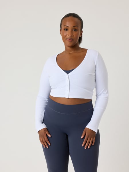 Björn Borg Alice Stenlöf Cropped Rib Cardigan Hvid, M