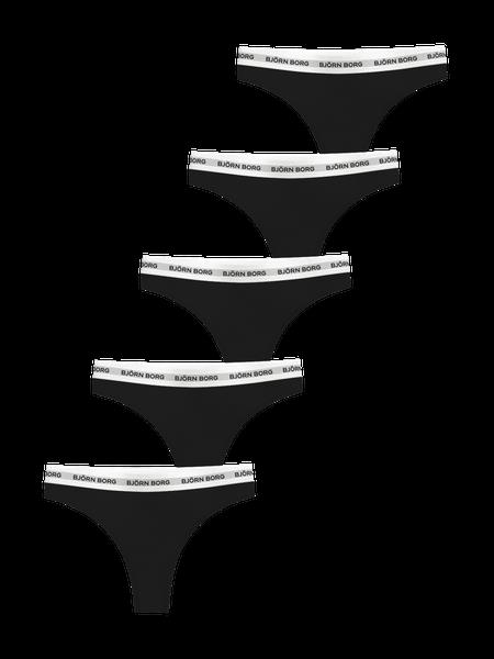 Björn Borg Logo Thongs 5-pack Sort, L