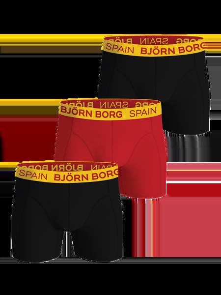Björn Borg Cotton Stretch Boxers Spain 3-pack Sort, XS