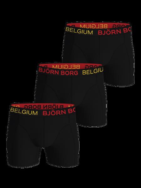 Björn Borg Cotton Stretch Boxers Belgium 3-pack Sort, M