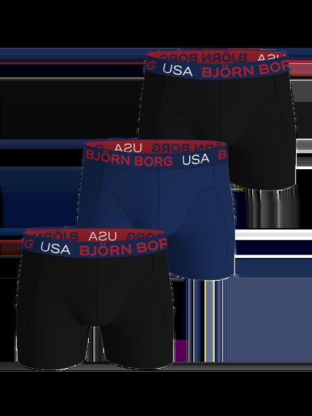 Björn Borg Cotton Stretch Boxers Usa 3-pack Sort, M