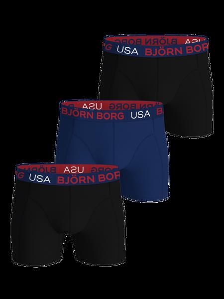 Björn Borg Cotton Stretch Boxers Usa 3-pack Sort, XS