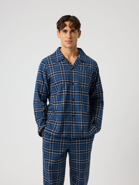 Björn Borg Core Flannel Pyjama Shirt Blå, XL