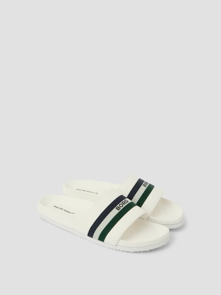 Björn Borg Unisex Heritage Slides Hvid, 43