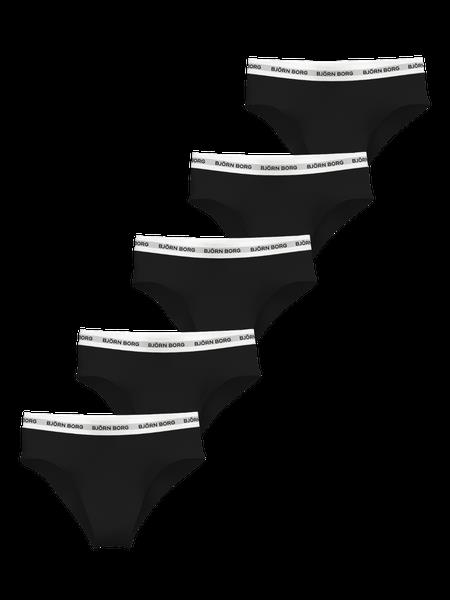 Björn Borg Logo Highwaist Briefs 5-pack Sort, M