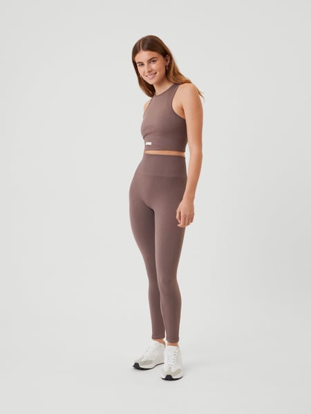Björn Borg Studio Seamless Rib Tights Brun, XL