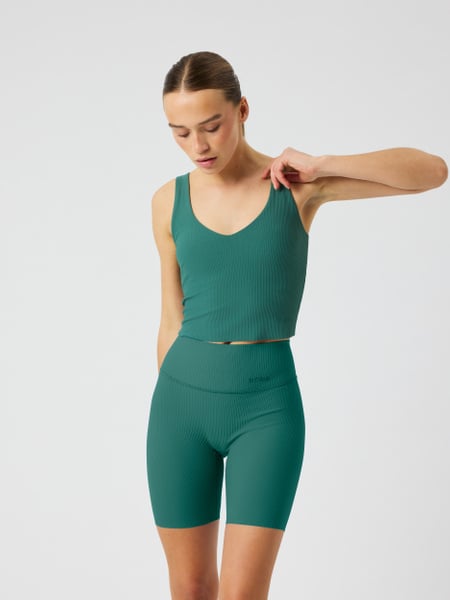 Björn Borg Studio Ribbed V-neck Top Grøn, S