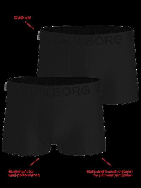 Björn Borg Sports Mesh Trunks 2-pack Sort, XXL